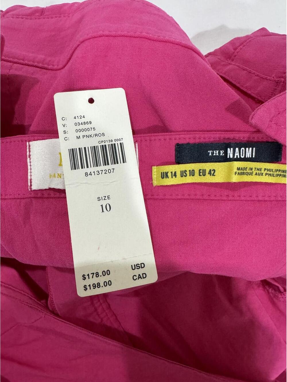 Anthropologie Maeve NWT Pink Zip Front Wide Leg Jumpsuit Sleeveless Retro Siz 10 - Picture 9 of 9